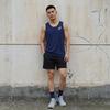 Asics Color Block Logo Casual Sleeveless Running Tank Top Men Tops Blue XT1038-50