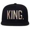 Unisex KING QUEEN Golden Thread Embroidery Hip-hop Hats Spring Autumn Outdoor Adjustable Casual Baseball Caps Sunscreen Hat