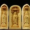 Folding Box Buddha Statue Ornament Guanyin Sculptures, Collapsible Sculpture God of Wealth Crafts Office Home Bedroom Decoration