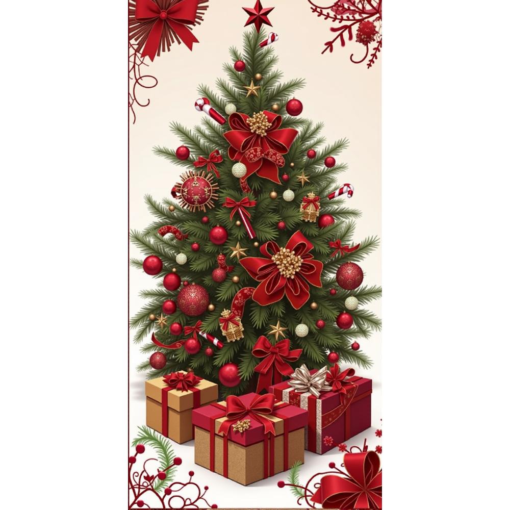 Christmas Decoration Arch Christmas Trees Gift Box Background Merry Christmas Banner Party Photo Backdrop Photography Background