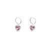 Elegant Pink Stone Love Earrings Female Fashion Temperament Minimalist Girlfriends Earrings Ear Buttons Ins Literature and Art Sweet Ear Jewelry