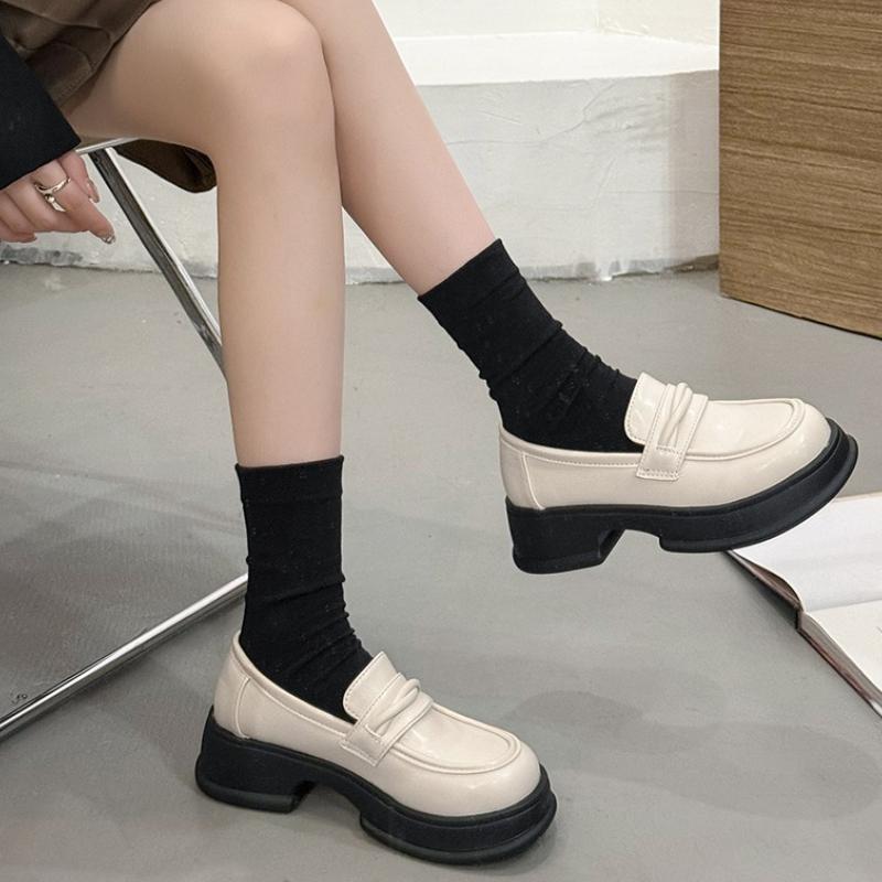 Retro Style Women Mary Jane Shoes Fashion Shallow Slip On Pumps Ladies Outdoor Thick Bottom Dress Shoes