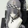 Tian Sheng Handmade Cute Lolita Black & White Plaid Headband with Leather Buckle