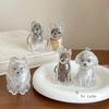 Cute Dog Hair Storage Keychain Transparent Pet Fur Keepsake Capsule Bag Pendant Decor Souvenir Collection Gift Memorial Jewelry