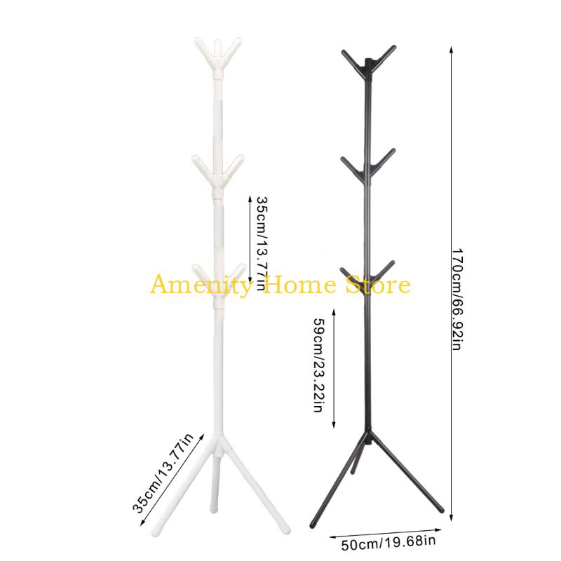 F26C Coat Rack Stand,Freestanding Coat Rack Coat Tree Standing Hat Hanger Organizers for Hallway Entryway Bedroom,Office