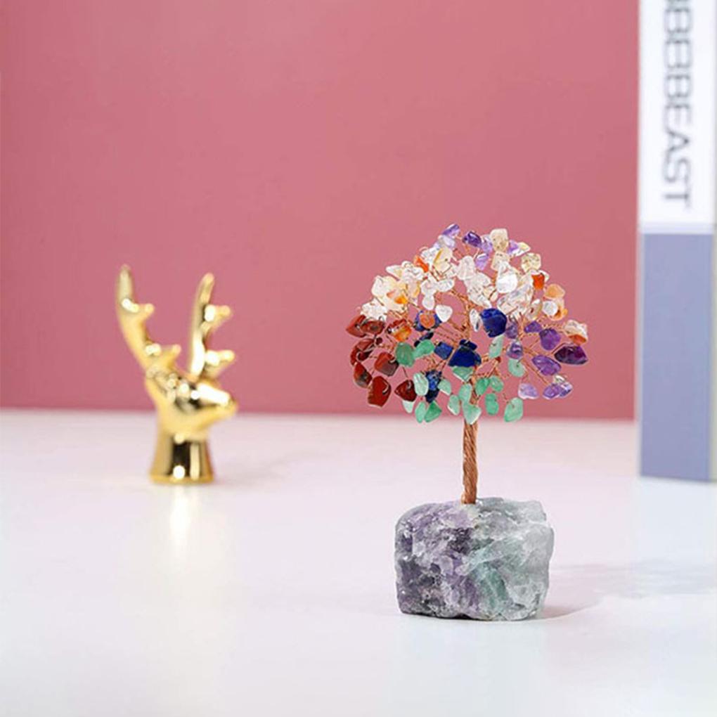 Crystal Stone Money Tree Home Decor With Copper Wire Base Imitation Appearance Crystal Stone Tree