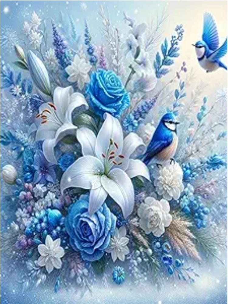 New Colorful Flower 5DDIY Diamond Painting Mosaic Flower Cross Art Picture Diamond Embroidery  Creative Hobbies Home Decoration