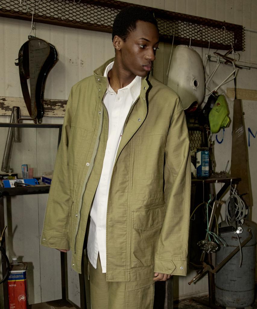 Magoodgan Safari 5311 Satin Cotton Oversized Khaki Field Jacket