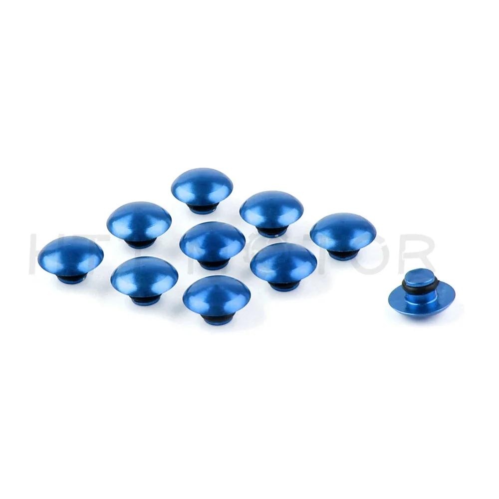 Pièces de Moto BLEU/ROUGE/CHROME 10 PCS Boulon à Vis Hexagonale Universel Capuchon de Tête d'Écrou Pour M8 8MM