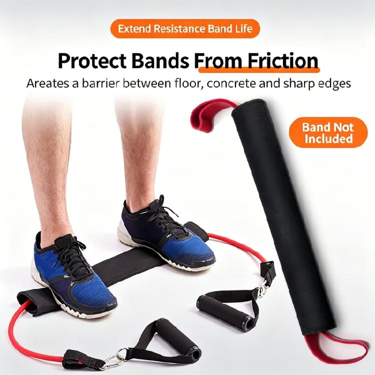Strength Training Band Wear Guard Sleeve, Black Workout Accessory for Resistance Band Contact During Repeated Use