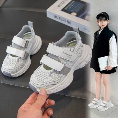 Breathable Thick-soled Girls Sports Shoes Summer Hollow Casual Fashion Versatile Girls Soft-soled Internet Celebrity Sandals