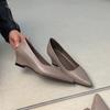 Zapatos de vestir de punta para mujer, boca poco profunda, tacón medio, estilo francés para ir al trabajo, versátiles, no cansan el pie, puntera cuadrada