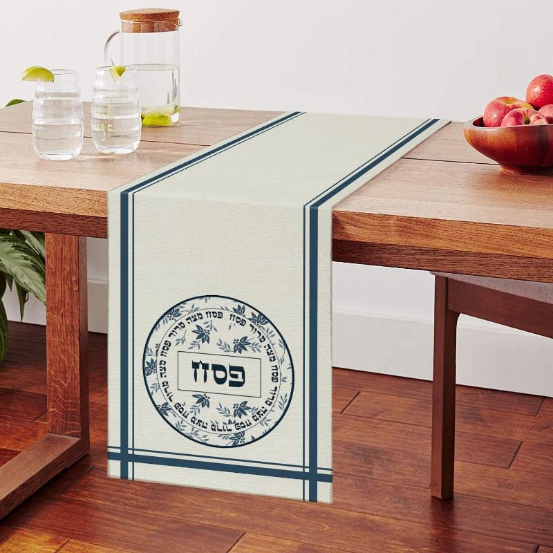 Пасхальная льняная дорожка для стола — фото 2