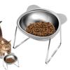 Tilted Cat Bowl Stainless Steel Cat Food Bowls with Metal Stand Food and Water Dish for Cats Kitten Puppies Feeders Cat Supplies