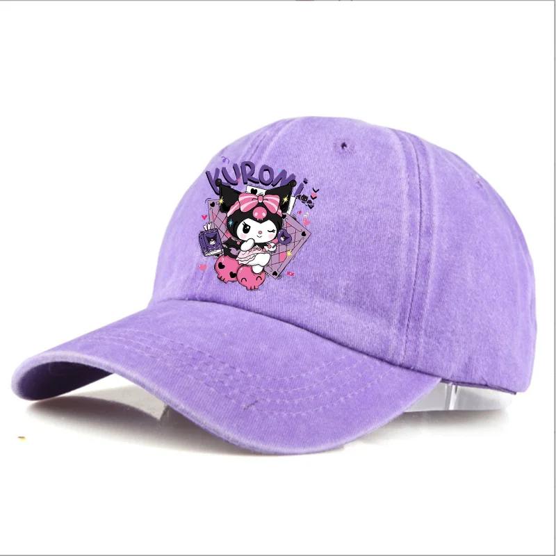 Kuromi Baseball Caps Adult Outdoor Hat Cute Anime Melody Cinnamoroll Sanrios Cap Cotton Cartoon Bonnet Girl Headgear Women Gift