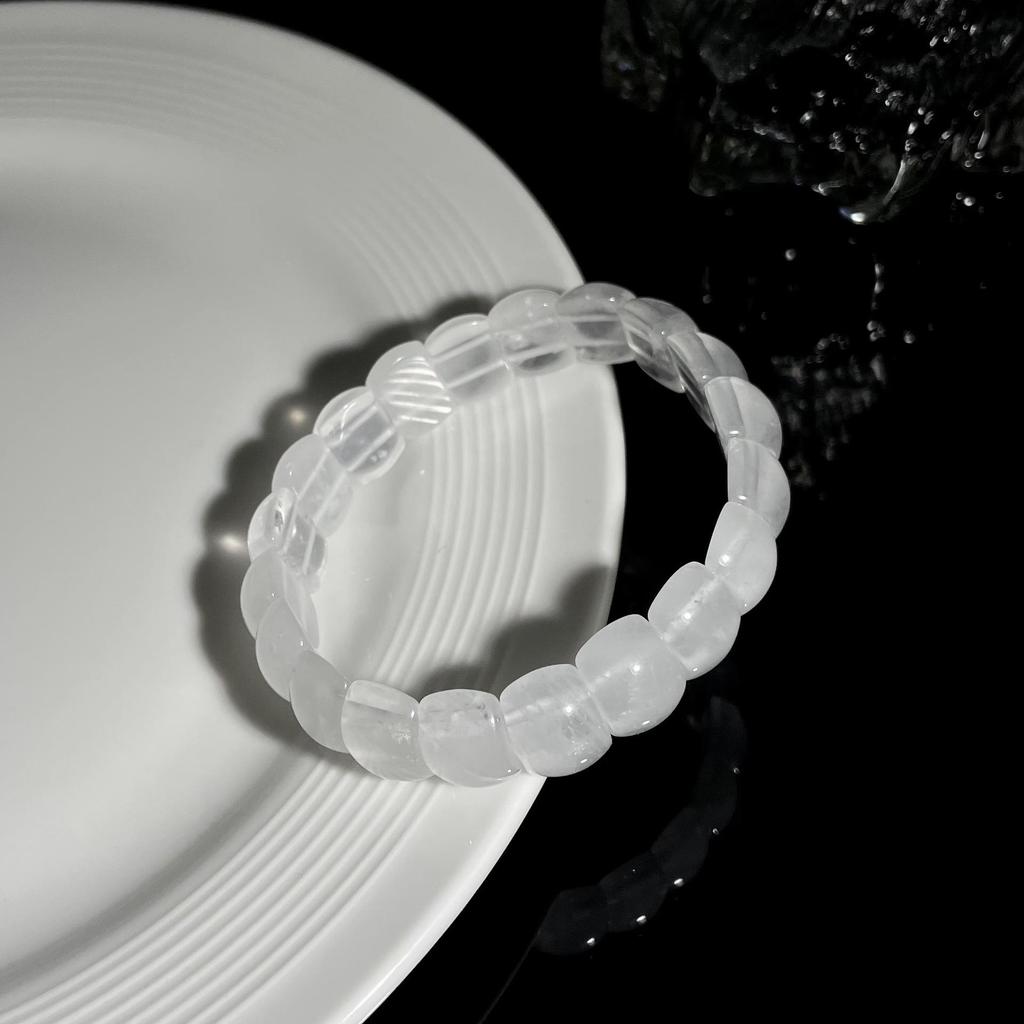 Jingxi Natürliches Weißer Kristall Perlen Armband für die Hand