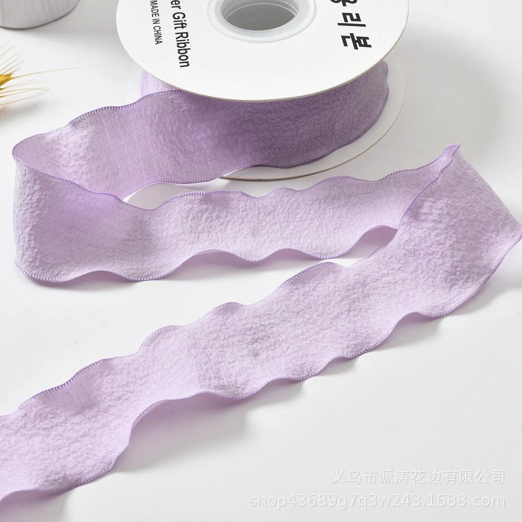 Cintas de Seda de Gasa de 10 Metros Hechas a Mano con Bordes Deshilachados para Invitaciones de Boda DIY, Envoltura de Ramos, Empaquetado de Regalos, Decoraciones de Fiesta