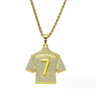 Collana Ciondolo Diamante Jersey Hip Hop alla Moda 7 per Uomo e Donna