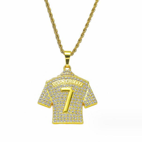 Trendy Hip Hop 7 Jersey Diamantový Přívěsek Náhrdelník pro Muže a Ženy