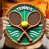 1 Piece Retro Tennis Match Aluminum Wall Art Logo Cross Decoration For Home Bar Garage Wall Decor