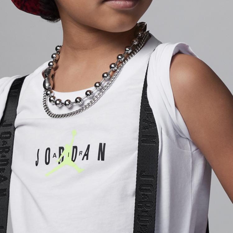 Jordan Letter Logo Print Crew Neck Short Sleeve T-Shirt And Straight Leg Shorts Casual Sports Set Kids sets FQ0575-010
