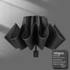Triple-Fold Forest-Style Umbrella with 8 Ribs, Thick Black Coating for Sun Protection & Rain Shade