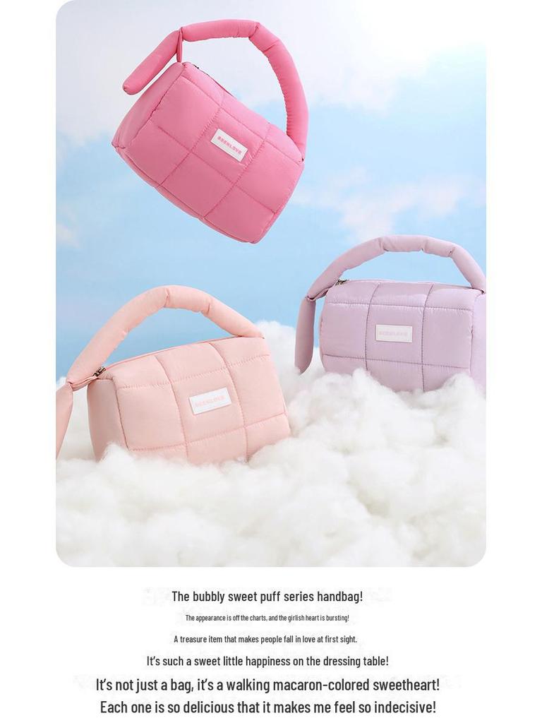 Candy Color Cotton Cosmetic Storage Bag - Large Capacity & High-end