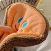 Hand Towel with Lanyard Design, Quick Absorbent Hanging Hand Towel, Cartoon Cheese Toast Design Bathroom Towel for Home Use