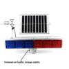 Solar-Powered Red-Blue LED Strobe Light with Aluminum Shell for Construction and Road Safety.