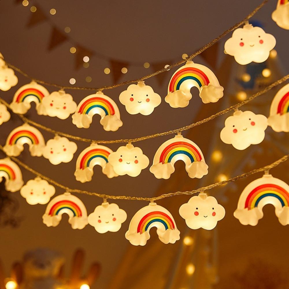 LED Colorful Stars Small Rainbow Cloud Decorative Lights Tent Hanging Lights Atmosphere Lights Decorative Lights Hanging Ornaments