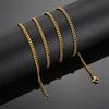 Punk Fashion 3mm Small Cuban Link Chain Necklace Gold Silver Color Stainless Steel Curb Chain For Women Men Party Jewelry Gift