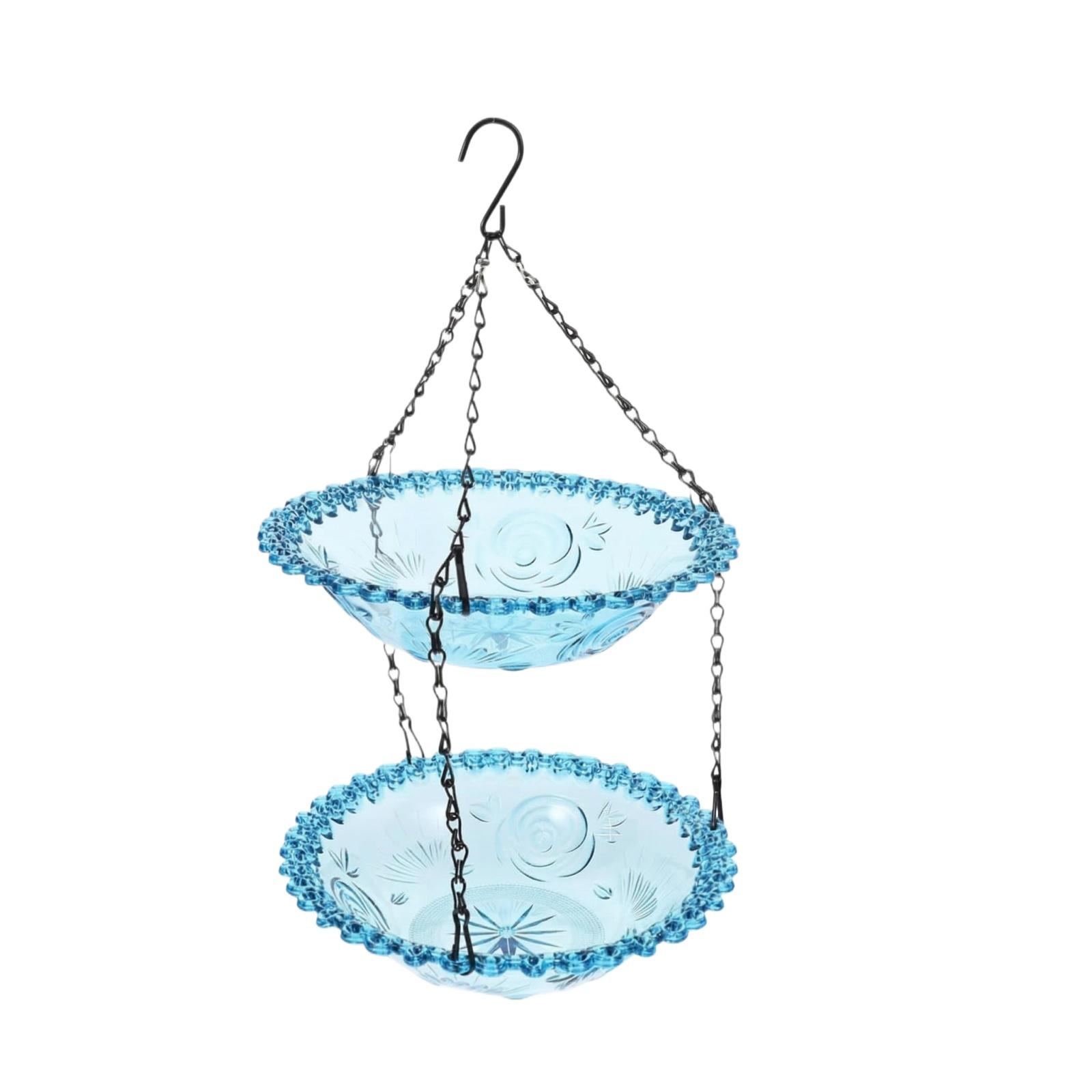 Bird Feeder, Outdoor Garden Hanging Bird Feeder, Double Layer Bagged синий
