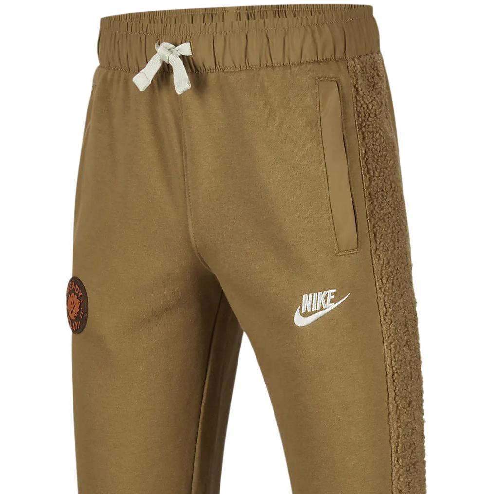 Nike Solid Color Spliced Fabric Lace-Up Casual Knitted Sports Pants Kids bottoms Tender-Sprout-Gold FV3997-288