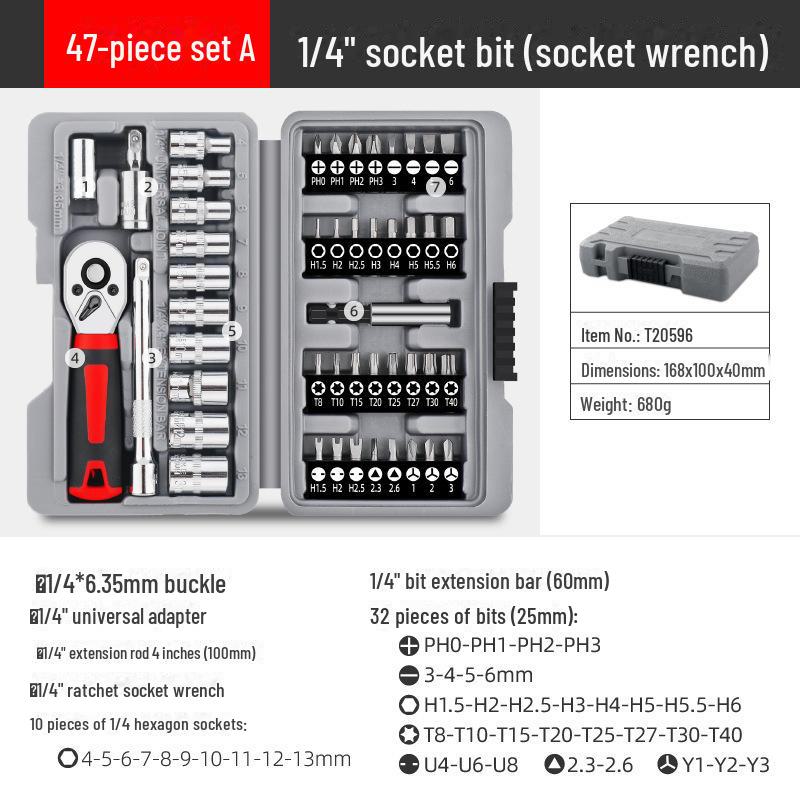 100-Piece Chrome Vanadium Steel Screwdriver Bit Set - Slotted, Cross, Hex Heads