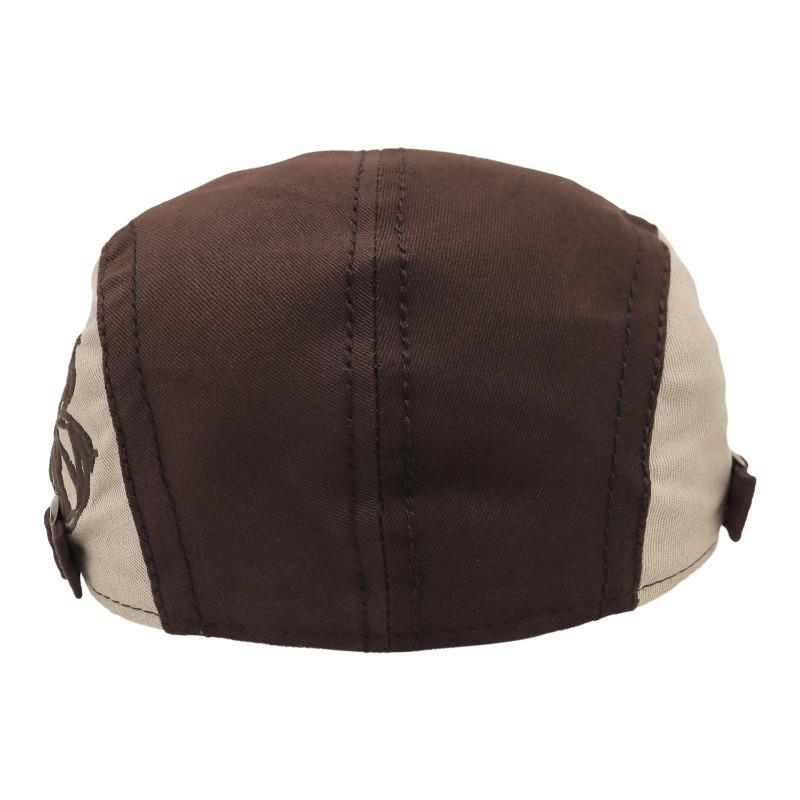 Embroidered retro forward hat men's and women's beret short brim cap washed old painter octagonal hat