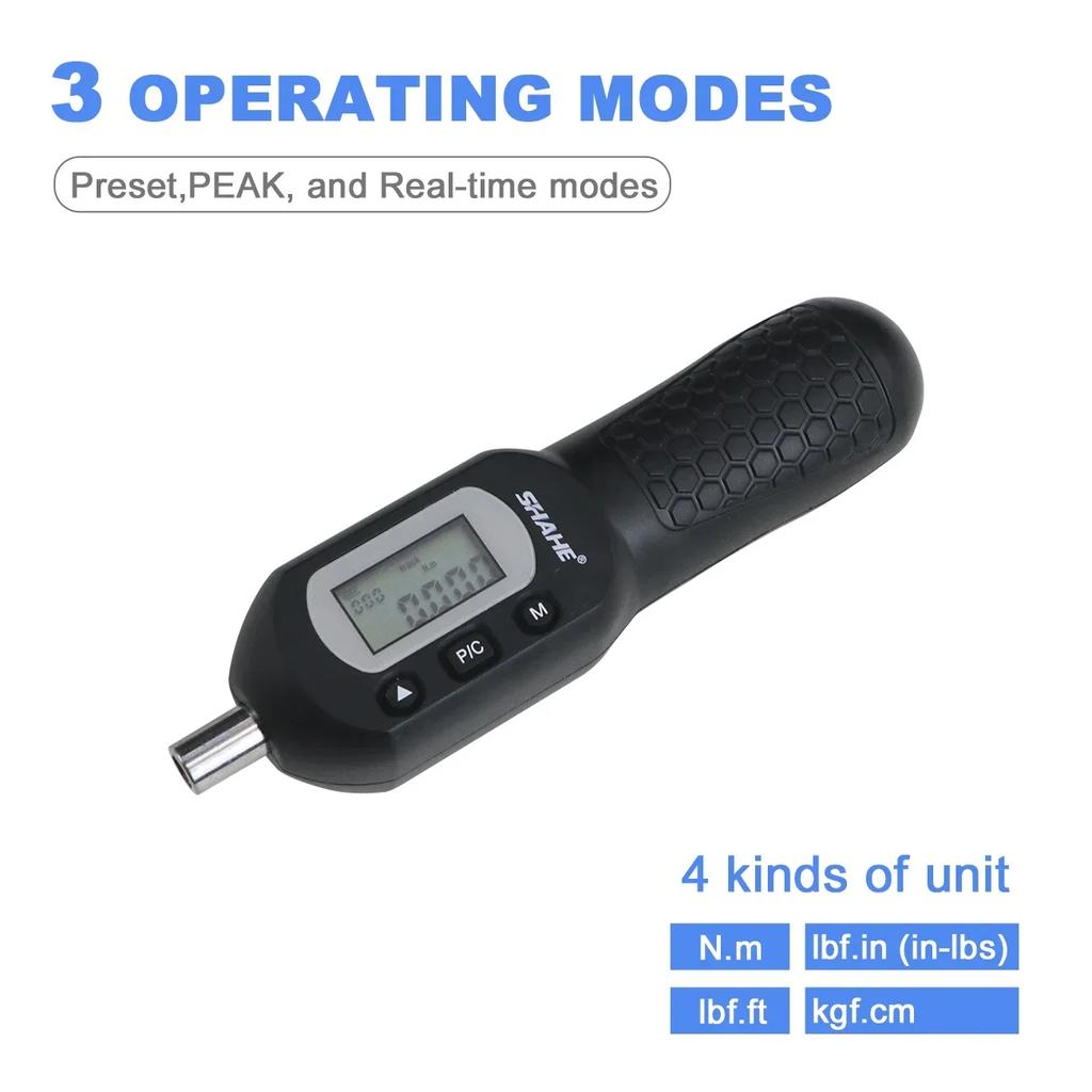 1/4'' Preset Torque Screwdriver with 10 Bits Head N.m Lbf.ft Lbf.in Kgf.cm Set Preset Torque Driver Screwdriver Beep Alarm