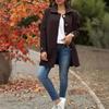 New Autumn Winter Women's Lapel Collar Solid Color Casual Bowknot Woolen Coat