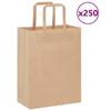 VidaXL Paper Bags 250 Pcs with Brown Handles 21x11x28 Cm, Paper Bag, Paper Gift Bag, Paper Gift Bag, 4101811
