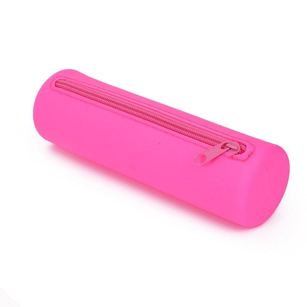 Simple Silicone Pencil Case Large Capacity Cosmetic Bag Portable Stationery Storage Bag