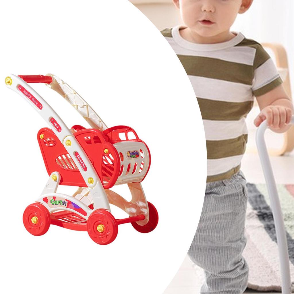 Kinder Mini Einkaufswagen Spielzeug für Supermarktspiel, Geschenkidee Geburtstage, Kleines Wagen Set