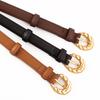 Genuine Leather Vintage Womens Belt With Twist Pattern Pin Buckle For Casual And Office Wear