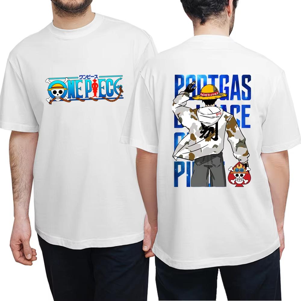 2025 ONE PIECE Animation Cut Fun Printing Summer Men and Women Pure Cotton T-shirt Street Casual Comfortable Trend T-shirt