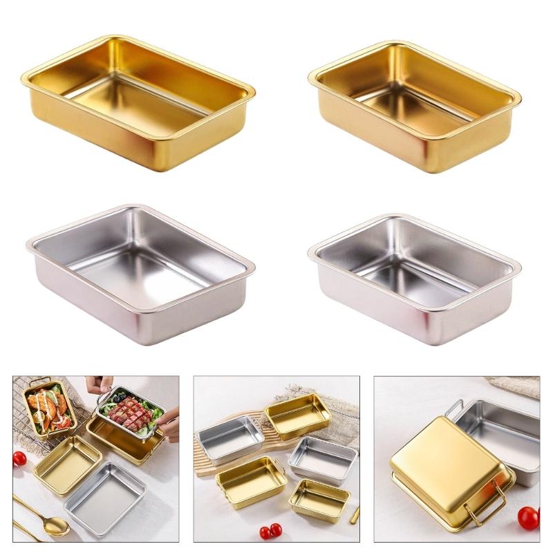 Practical Rectangular Cake Tins Efficient Stainless Steel Oven Tray For Roasting Baking Healthy And Rusts Resistant