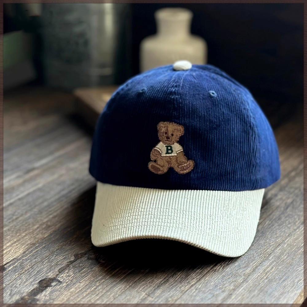 Warme Cord-Baseballkappe im koreanischen Stil mit breiter Krempe für Herbst und Winter