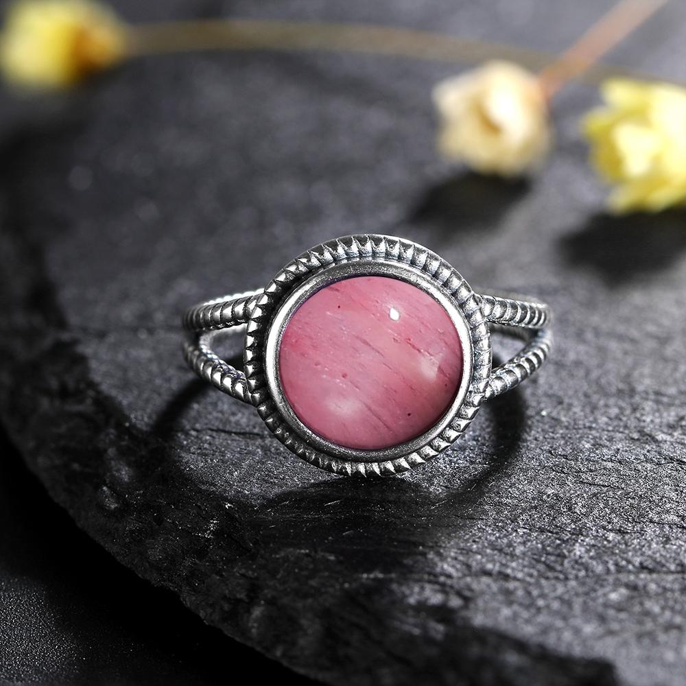 CopperRings With 10MM Round Natural Moonstones Women's Wedding Party Anniversary Fine Jewelry Ring