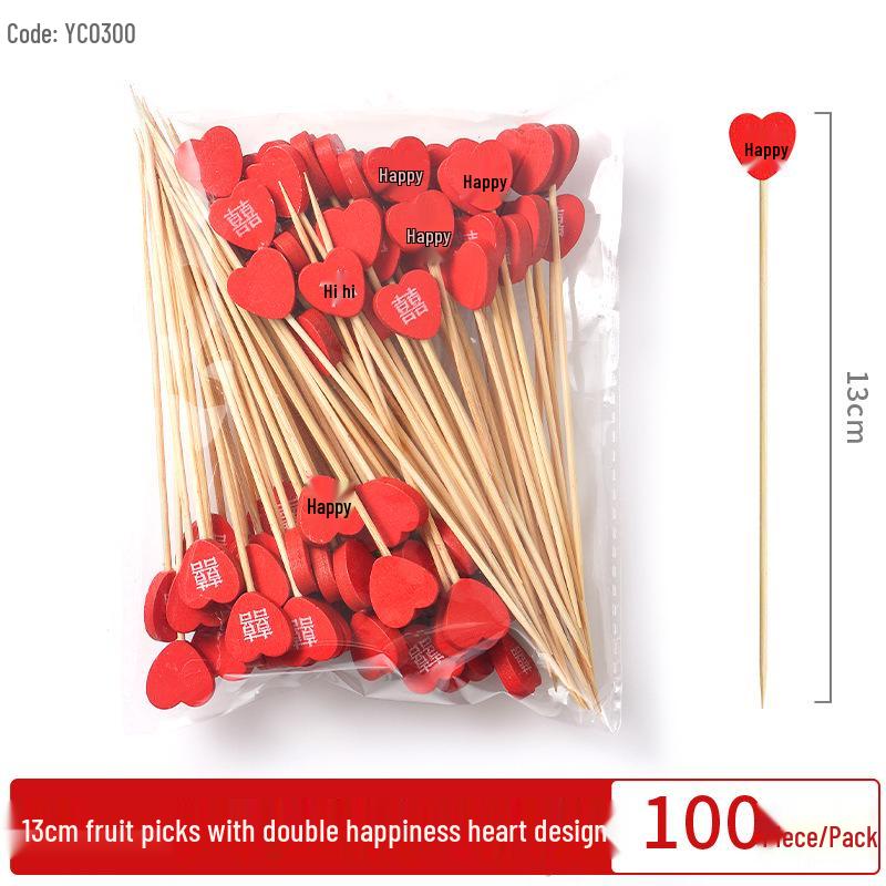 Creative Bamboo Fruit & Flower Picks for Parties, Cocktails, Burgers, & Easter Decorations