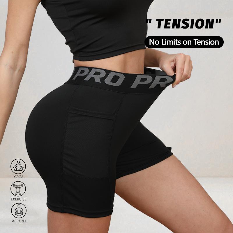 Women's Quick-Dry Fitness Shorts with Pocket - Running, Training & Yoga