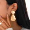 INS Folded Water Drop Pendant Earrings Irregular Geometric Hammered Surface Earring Set