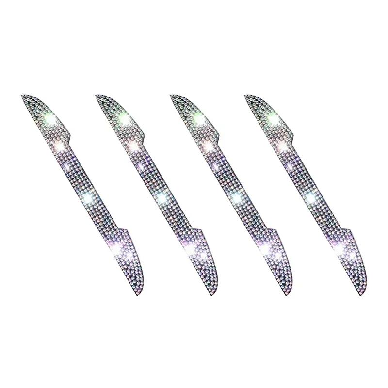2/4PCS Diamond Car Rear View Mirror Sticker Universal Handle Car Rearview Mirror Door Edge Protector Bling Decoration Decals