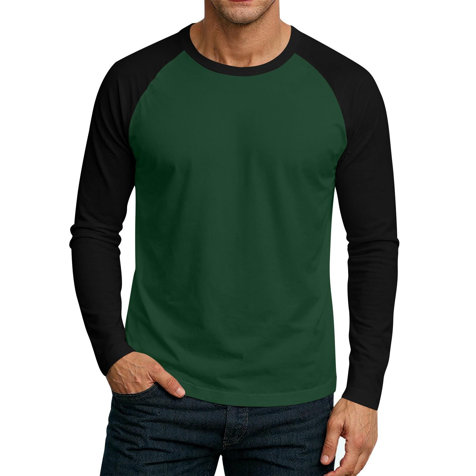 

Men s Round Neck Plunger Long Sleeve T-Shirt Top M